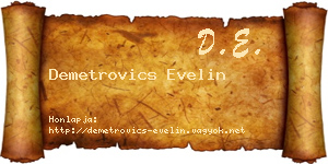 Demetrovics Evelin névjegykártya