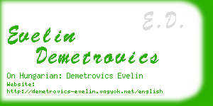 evelin demetrovics business card